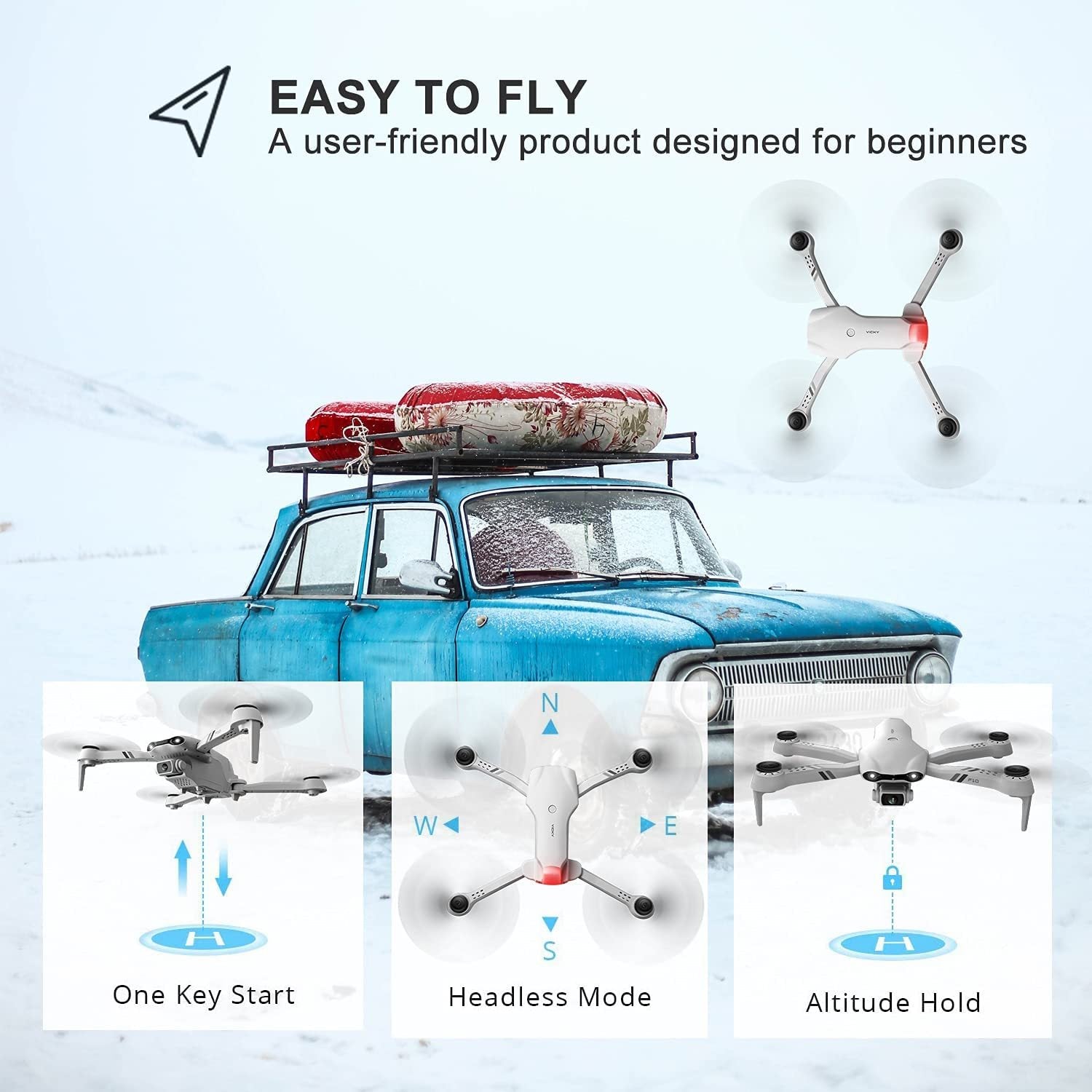UK 4DRC F10 Foldable Drone With Camera WIFI FPV For Adults,1080P HD FPV Live Video RC Quadcopter,Logistics Is Randomly Sent By EVRI,ROYAL MAIL,Amazon Logistics