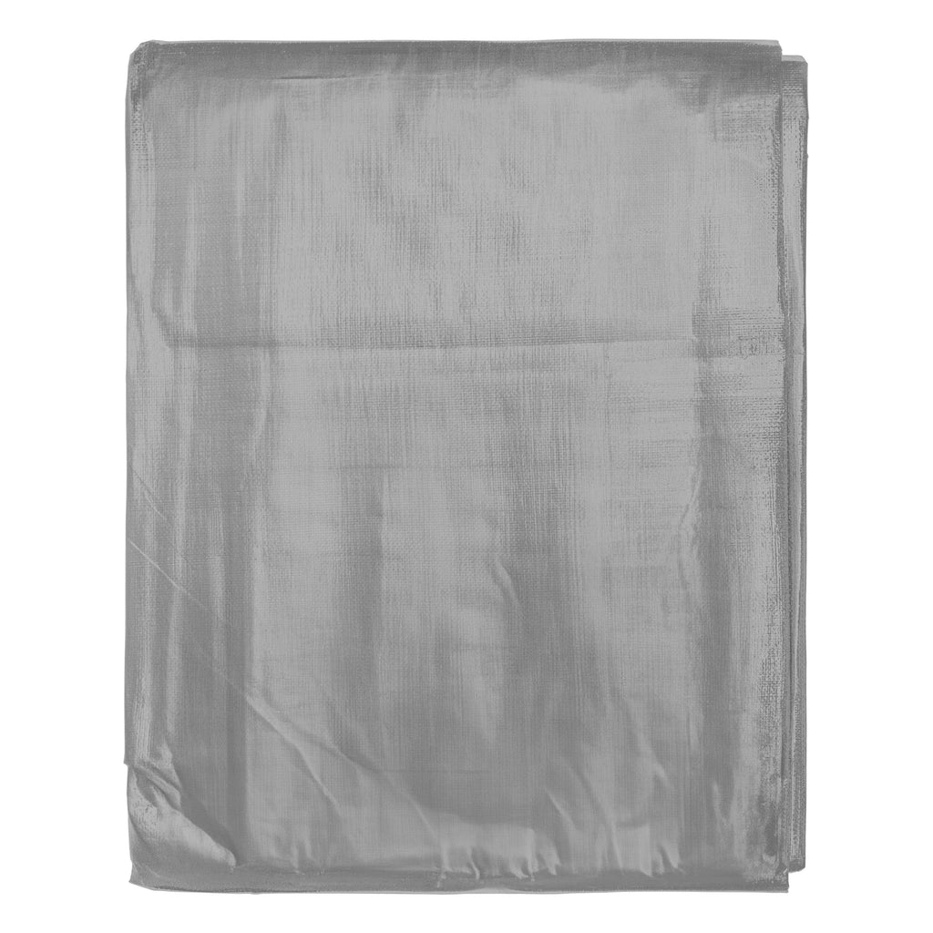 Silver XL-Grade Tarpaulin 4m x 8m Waterproof Tarpaulin Cover Reinforced Eyelets