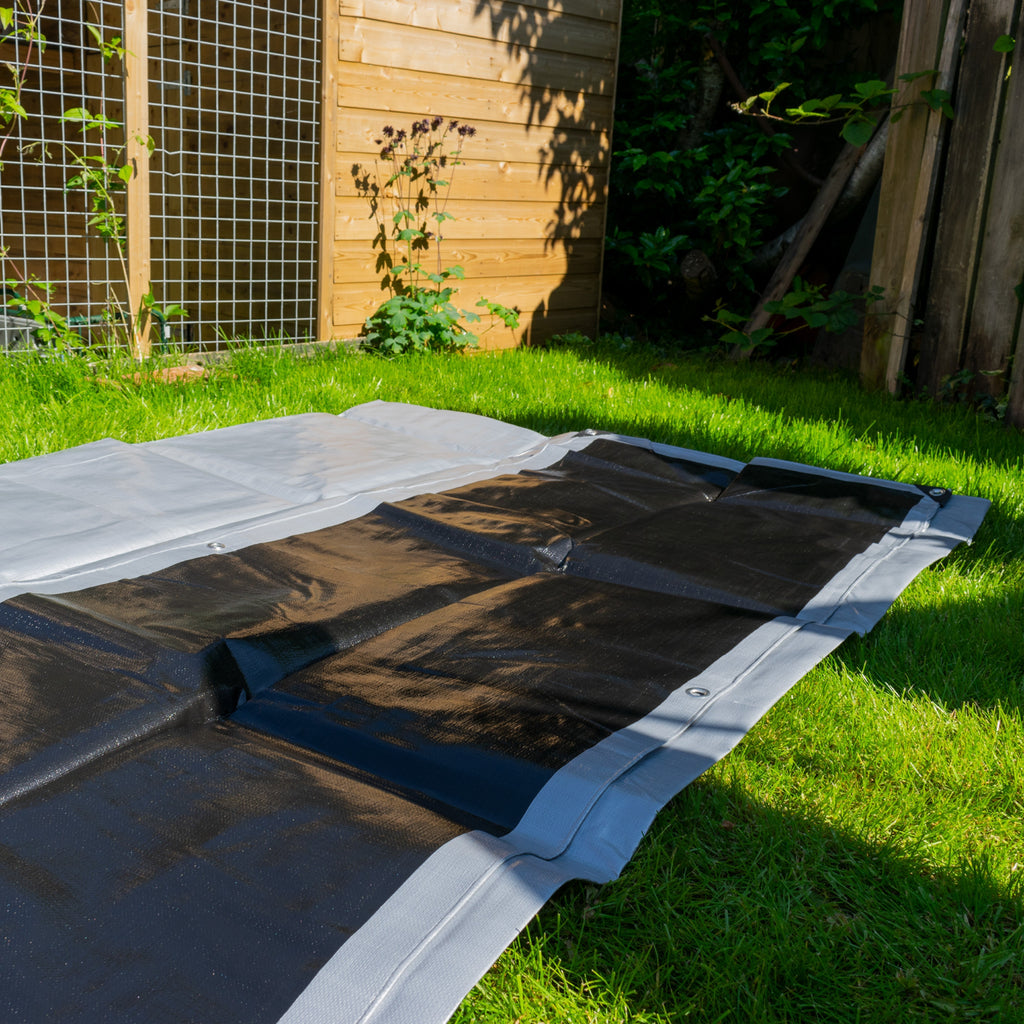 Silver XL-Grade Tarpaulin 4m x 8m Waterproof Tarpaulin Cover Reinforced Eyelets
