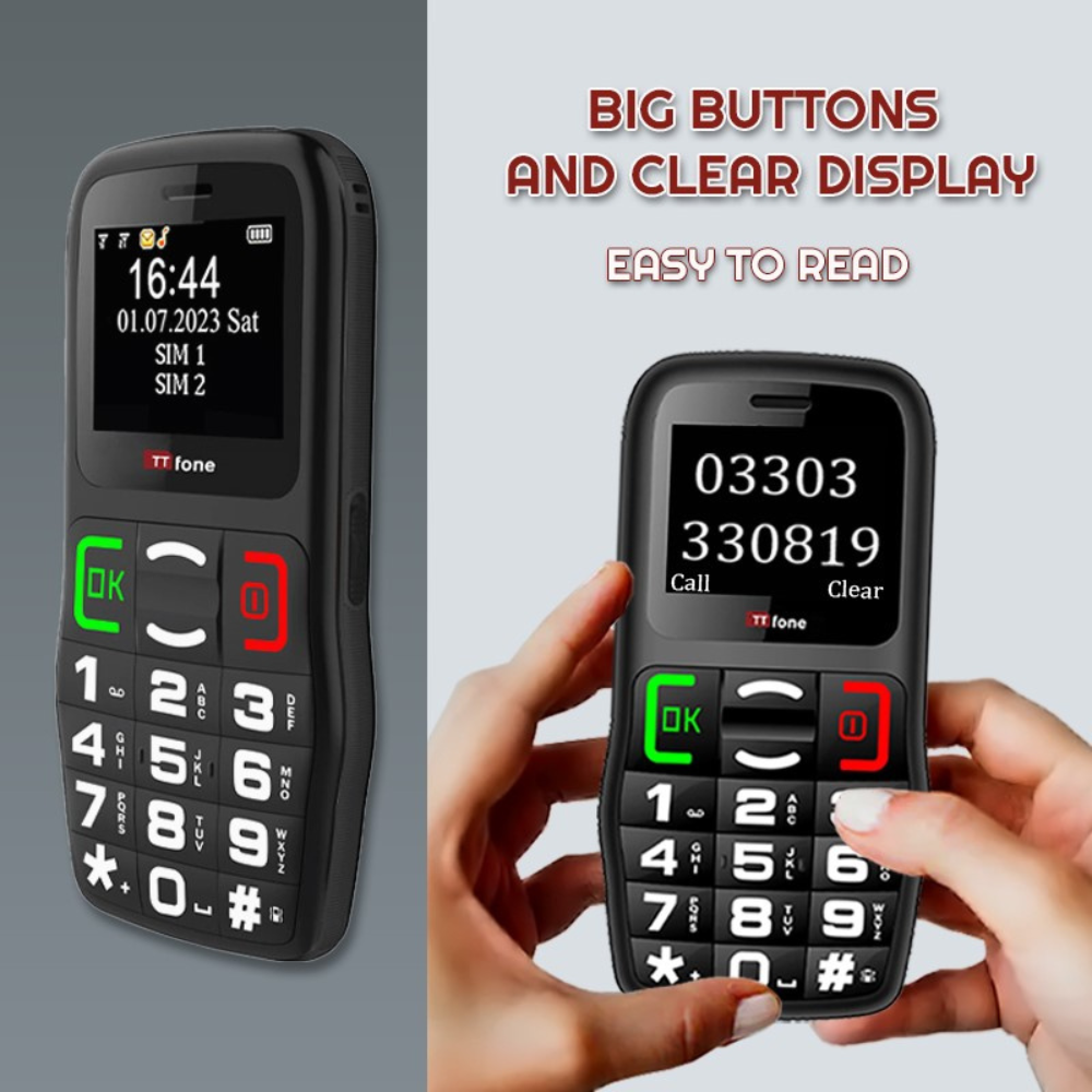 Returned Resale - TTfone TT220 Big Button Mobile with USB Cable, EE Pay As You Go