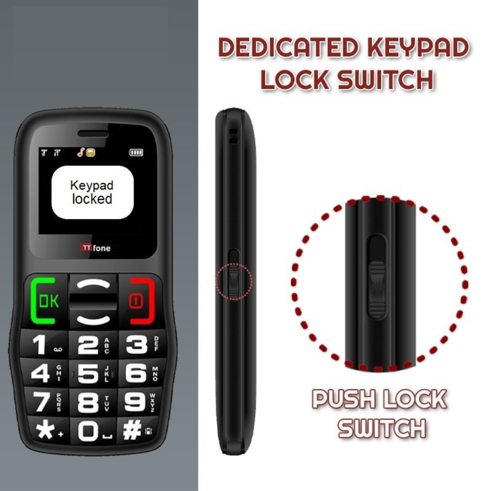 Returned Resale - TTfone TT220 Big Button Mobile with USB Cable, EE Pay As You Go