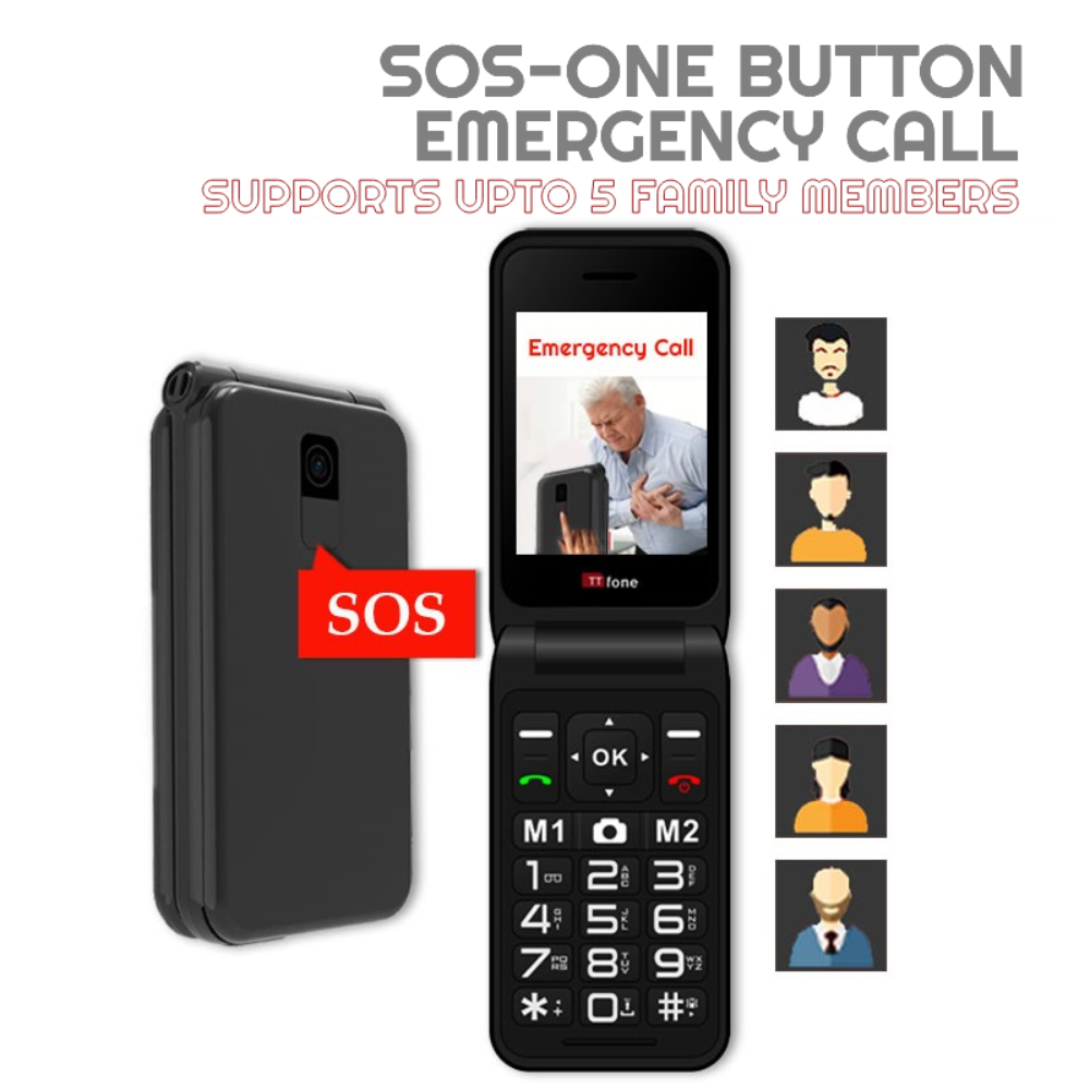 Returned Resale - TTfone TT760 4G Black with USB Cable, Vodafone SIM