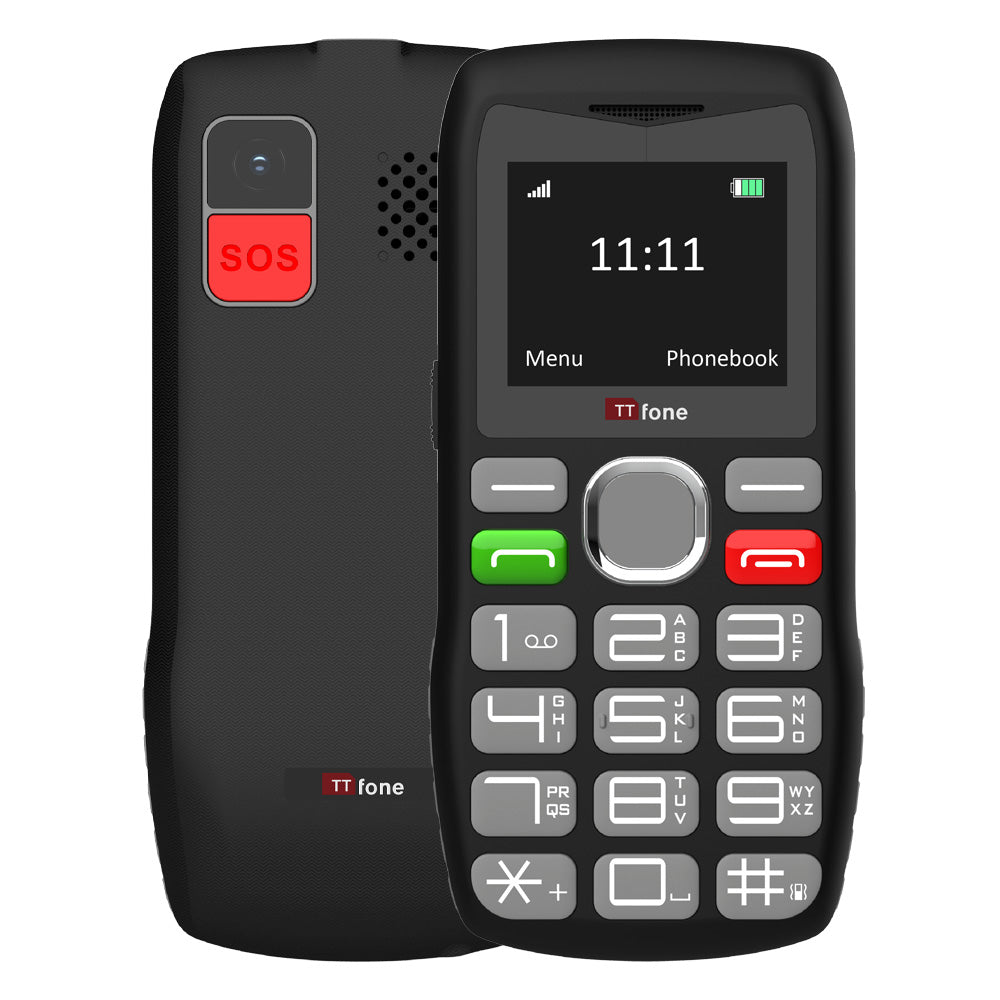 TTfone TT890 4G Mobile Phone with Three Pay As You Go SIM card and USB Type C Cable