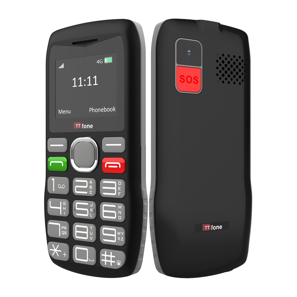 TTfone TT890 4G Mobile Phone with Three Pay As You Go SIM card and USB Type C Cable