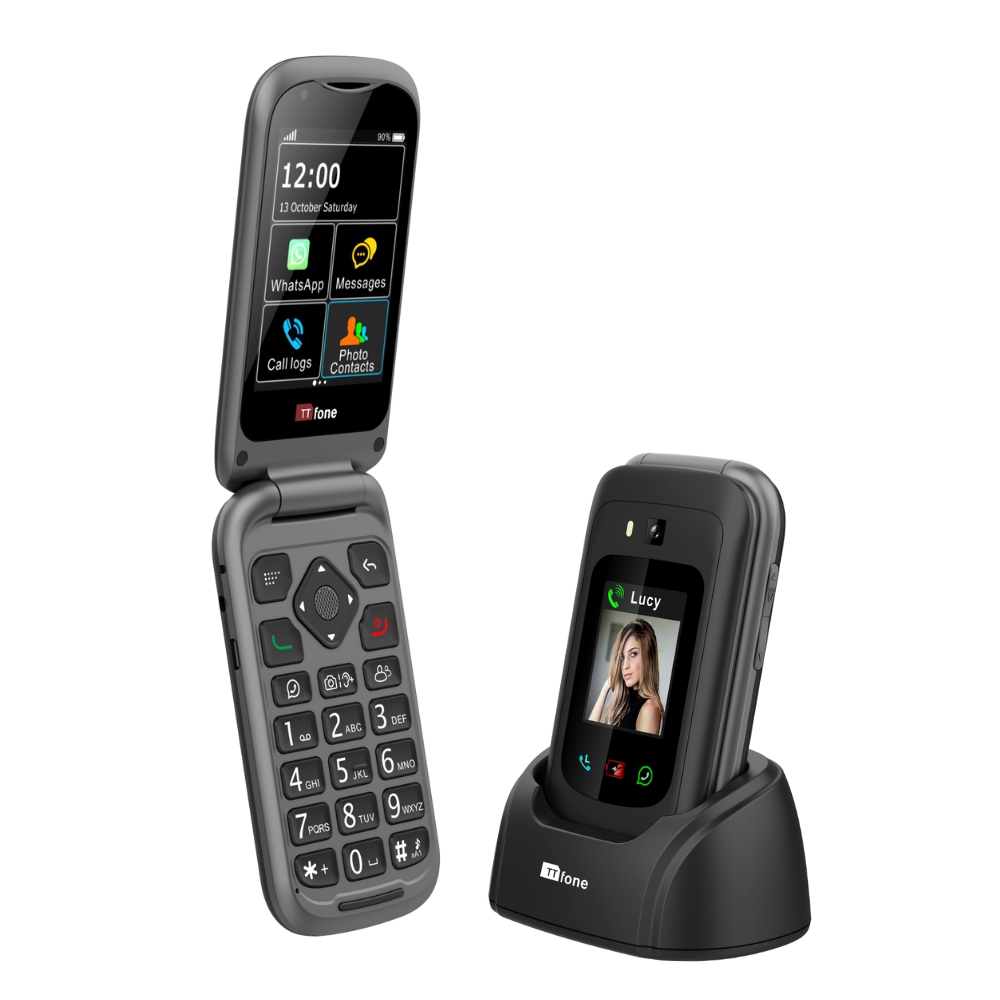 TTfone TT970 WhatsApp 4G Touchscreen Senior Big Button Flip Phone EU